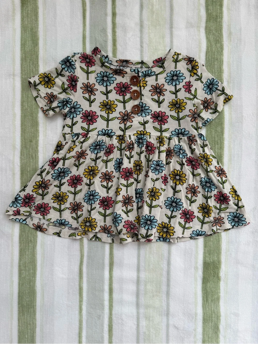 Posh Peanut Floral Short Sleeve Peplum Top